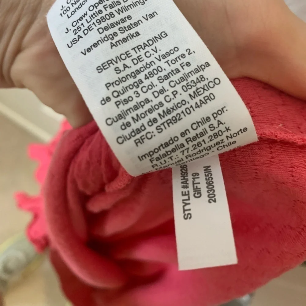 J. Crew Pink Ruffle Trim Honeycomb Knit Top Size Small
